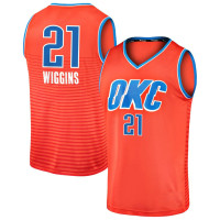 Youth Oklahoma City Thunder #21 Aaron Wiggins Fast Break Orange Statement Edition Replica Jersey