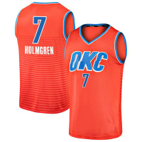 Youth Oklahoma City Thunder #7 Chet Holmgren Fast Break Orange Statement Edition Replica Jersey
