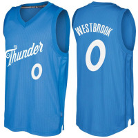Oklahoma City Thunder #0 Russell Westbrook Blue 2016-17 Christmas Day Jersey