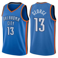 2017-18 Season Paul George Oklahoma City Thunder #13 Icon Blue Jersey 2017-18 Season Paul George Oklahoma City Thunder #13 Icon Blue Jersey