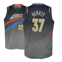 Youth 2018-19 Kevin Hervey Oklahoma City Thunder #37 City Edition Gray Jersey
