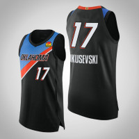 2020-21 Oklahoma City Thunder Aleksej Pokusevski #17 Black City Authentic Jersey
