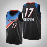 2020-21 Oklahoma City Thunder Aleksej Pokusevski #17 Black City Jersey 2020-21 Oklahoma City Thunder Aleksej Pokusevski #17 Black City Jersey