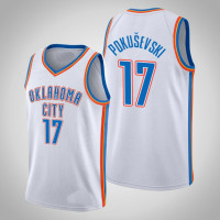 Mens Oklahoma City Thunder Aleksej Pokusevski #17 White Association 2020 Draft First Round Pick Jersey Mens Oklahoma City Thunder Aleksej Pokusevski #17 White Association 2020 Draft First Round Pick Jersey
