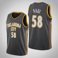 2019-20 Thunder Chris Paul #58 City Jersey Charcoal 2019-20 Thunder Chris Paul #58 City Jersey Charcoal