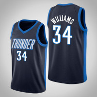 2020-21 OKC Thunder Kenrich Williams #34 Navy Earned Jersey