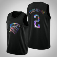 Men Oklahoma City Thunder Shai Gilgeous-Alexander #2 Black Iridescent Holographic Limited Edition Jersey