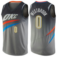 Mens 2017-18 Season Russell Westbrook Oklahoma City Thunder #0 City Edition Gray Swingman Jersey Mens 2017-18 Season Russell Westbrook Oklahoma City Thunder #0 City Edition Gray Swingman Jersey