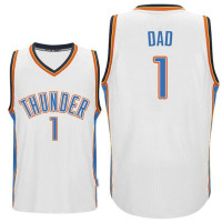 Father's Day Dad Logo #1 Oklahoma City Thunder Swingman White Home Jersey Father's Day Dad Logo #1 Oklahoma City Thunder Swingman White Home Jersey