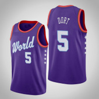 Mens Oklahoma City Thunder Luguentz Dort #5 2021 Rising Star World Team Jersey Purple