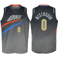 Youth 2017-18 Season Russell Westbrook Oklahoma City Thunder #0 City Edition Gray Swingman Jersey Youth 2017-18 Season Russell Westbrook Oklahoma City Thunder #0 City Edition Gray Swingman Jersey