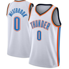 Womens Oklahoma City Thunder #0 Russell Westbrook New Swingman Fashion White Jersey